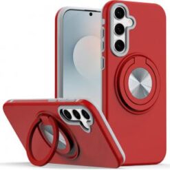 Samsung s26 Plus Metal CD Pattern Matte Finished Hybrid with Rotational Ring [Car Mount Friendly