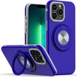iPhone 13 Pro Metal CD Pattern Matte Finished Hybrid with Rotational Ring [Car Mount Friendly] C