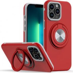 iPhone 13 Pro Metal CD Pattern Matte Finished Hybrid with Rotational Ring [Car Mount Friendly] C