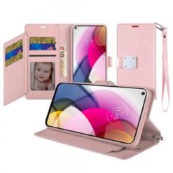iPhone 13/14 Wallet ID Card Holder Case Cover - Rose Gold