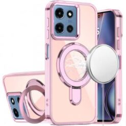 For Moto G 5G 2025/2026 - G Play 2026 - CHROME HQ Rotational Magnetic Ring Hybrid - Light Pink