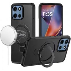 For Moto G 5G 2025/2026 / G PLAY 2026 Matte Finish Simplified Magnetic Ring With Stand Hybrid Case -