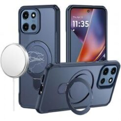 For Moto G 5G 2025/2026 / G PLAY 2026 Matte Finish Simplified Magnetic Ring With Stand Hybrid Case -