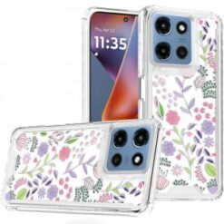 For Moto G 5G 2025/2026 - G Play 2026 - Beautiful TPU Designs Case Case - Purple and Green Wildflowe