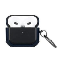 AirPods Pro2 (2022 2nd Version) Premium Rugged ShockProof Hybrid With Metal Hook Case Cover- Bla