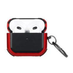 AirPods Pro 3 2025 (3rd Version) Premium Rugged ShockProof Hybrid With Metal Hook Case Cover- Bl