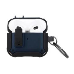 AirPods 3 Switch Closure Premium Ultra ShockProof Hybrid With Metal Hook Case Cover - Black+Blue