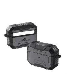 AirPods Pro 3 2025 (3rd Version) Rugged ShockProof Hybrid With Metal Hook Case Cover - Black