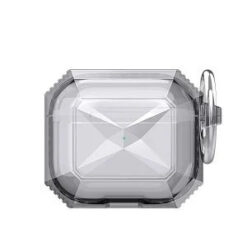 AirPods 4 3mm Thick Transparent TPU with Colored Edge Case Cover - Black