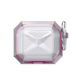 AirPods 4 3mm Thick Transparent TPU with Colored Edge Case Cover - Hot Pink