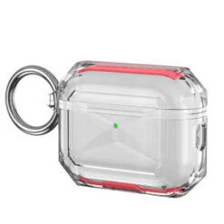 AirPods Pro 3 2025 (3rd Version) 3mm Thick Transparent TPU with Colored Edge Case Cover - Red