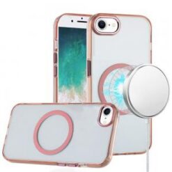iPhone 17E / 16E / SE4 Magnetic Circle Ring Transparent Premium Acrylic with Metal Buttons & Cam