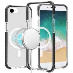 iPhone 17E / 16E / SE4 Acrylic [Magnetic Circle] Tough 2.5mm Transparent ShockProof Hybrid - Bla