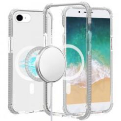 iPhone 17E / 16E / SE4 Acrylic [Magnetic Circle] Tough 2.5mm Transparent ShockProof Hybrid - Whi