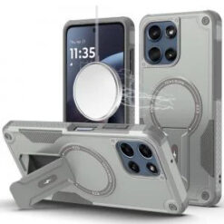 Moto G 5G 2025/2026 / G PLAY 2026 Sturdy Bracket Kickstand Magnetic Hybrid - Grey