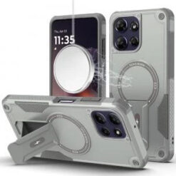 Motorola Moto G Power 5G 2025 Sturdy Bracket Kickstand Magnetic Hybrid - Grey