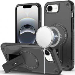 iPhone 17E / 16E / SE4 Sturdy Bracket Kickstand Magnetic Hybrid - Black