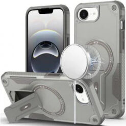 iPhone 17E / 16E / SE4 Sturdy Bracket Kickstand Magnetic Hybrid - Grey