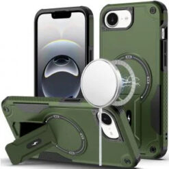 iPhone 17E / 16E / SE4 Sturdy Bracket Kickstand Magnetic Hybrid - Midnight Green