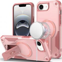iPhone 17E / 16E / SE4 Sturdy Bracket Kickstand Magnetic Hybrid - Pink