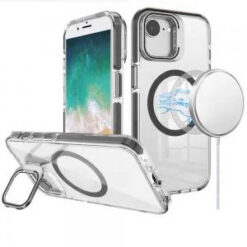 iPhone 17E / 16E / SE4 Camera Metallic Stand [Magnetic Circle] Transparent Colorful Matching Edg