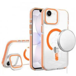 iPhone 16E (E edition) / SE4 (2025) Camera Metallic Stand [Magnetic Circle] Transparent Colorful