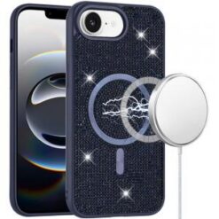 iPhone 17E / 16E / SE4 Diamond [Magnetic Circle] with CD Pattern Hybrid - Blue