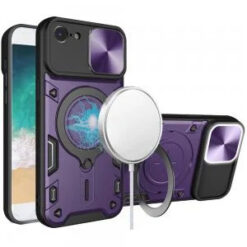 iPhone 17E / 16E / SE4 Magnetic Ring Stand Classic Design FULL Camera Protection Hybrid Case - D