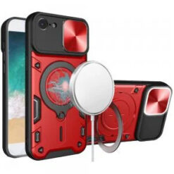iPhone 17E / 16E / SE4 Magnetic Ring Stand Classic Design FULL Camera Protection Hybrid Case - R