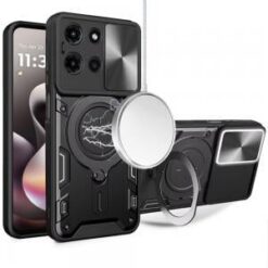 Moto G Stylus 5G 2025 Magnetic Ring Stand Classic Design FULL Camera Protection Hybrid Case - Bl