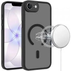 iPhone 17E / 16E / SE4 Matte Frosted Magnetic Hybrid Case with Covered Camera Protection - Black