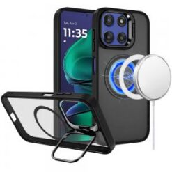 Moto G Stylus 5G 2026/2025 Fearless Tough HQ Metallic Hybrid with Camera Ring Stand [Magnetic Ci
