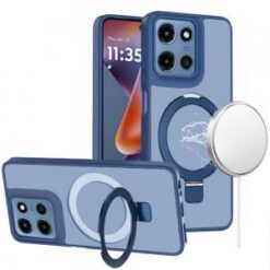 Moto G 5G 2025/2026 - G Play 2026 - Magnetic Matching Ring Stand Full Rotation Matte Hybrid - Bl
