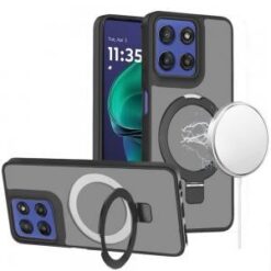 Moto G Stylus 5G 2026/2025 Magnetic Matching Ring Stand Full Rotation Matte Hybrid - Black