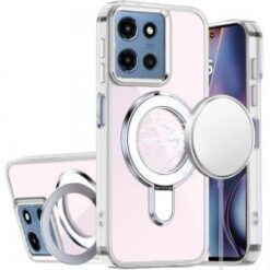 Moto G 5G 2025/2026 - G Play 2026 - CHROME HQ Rotational Magnetic Ring Hybrid - Clear