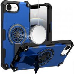 iPhone 17E / 16E / SE4 CD Texture Design Magnetic Car Mount Friendly HQ Hybrid - Blue