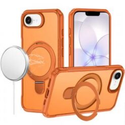 iPhone 16E (E edition) / SE4 (2025) Matte Finish Simplified Magnetic Ring With Stand Hybrid Case
