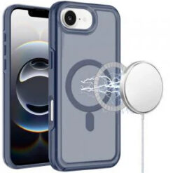 iPhone 17E / 16E / SE4 Glossy Oil Premium Hybrid Case Cover - Dark Blue