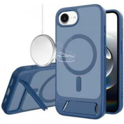 iPhone 17E / 16E / SE4 Matte Magnetic Hybrid with Metal Kickstand Case - Royal blue
