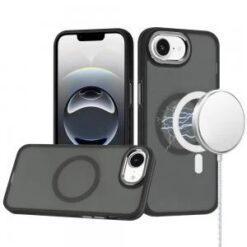iPhone 17E / 16E / SE4 Royal Magnetic Ring Skin-Touch HQ Metal Buttons/Camera Lip Hybrid - Black