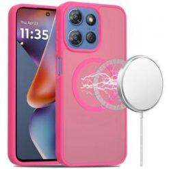Moto G 5G 2025/2026 - G Play 2026 - [Magnetic Circle] Smooth Safe Matte Feel Hybrid Case - Hot P