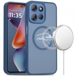 Moto G 5G 2025/2026 - G Play 2026 - [Magnetic Circle] Smooth Safe Matte Feel Hybrid Case - Navy