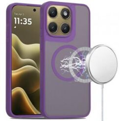 Motorola Moto Edge 2026 [Magnetic Circle] Smooth Safe Matte Feel Hybrid Case - Dark Purple