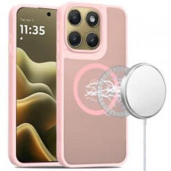 Motorola Moto Edge 2026 [Magnetic Circle] Smooth Safe Matte Feel Hybrid Case - Light Pink