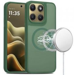 Motorola Moto Edge 2026 [Magnetic Circle] Smooth Safe Matte Feel Hybrid Case - Midnight Green
