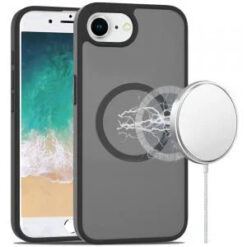 iPhone 17E / 16E / SE4 [Magnetic Circle] Smooth Safe Matte Feel Hybrid Case - Black