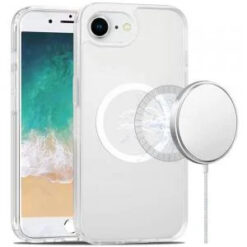 iPhone 17E / 16E / SE4 [Magnetic Circle] Smooth Safe Matte Feel Hybrid Case - Clear