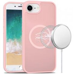 iPhone 17E / 16E / SE4 [Magnetic Circle] Smooth Safe Matte Feel Hybrid Case - Light Pink