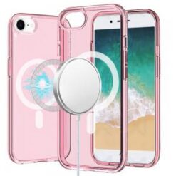iPhone 17E / 16E / SE4 Sturdy Ultra [Magnetic Circle] Thick 3mm Transparent Hybrid - Pink