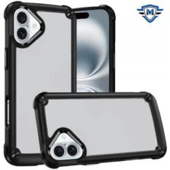 iPhone 16 Plus 6.7 inch METKASE Ultimate CaseX Transparent Hybrid Case with Metal Buttons And Ca